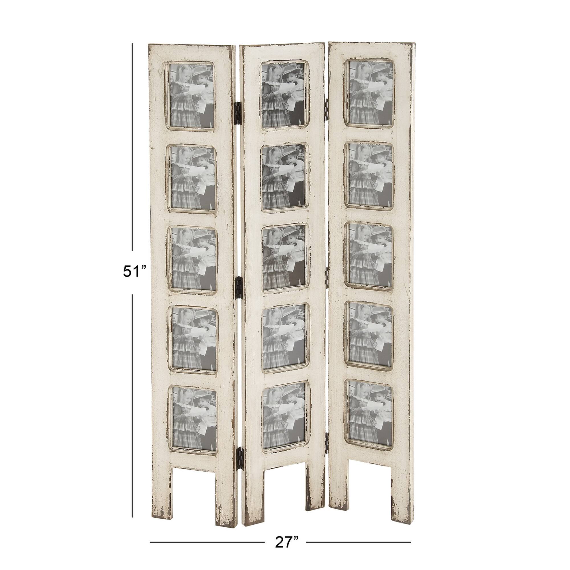 White Wood Farmhouse Room Divider Screen